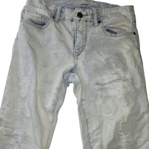 Parasuco Ice Wash Light Blue Mid-rise Skinny Distressed Jeans 27